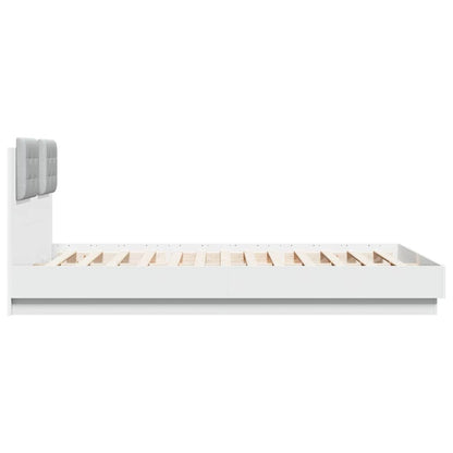 Giroletto con Testiera e LED Bianco 150x200 cm