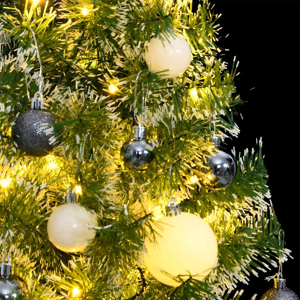 Albero Natale Artificiale 150 LED Palline e Neve Fioccata 150cm | homemem39