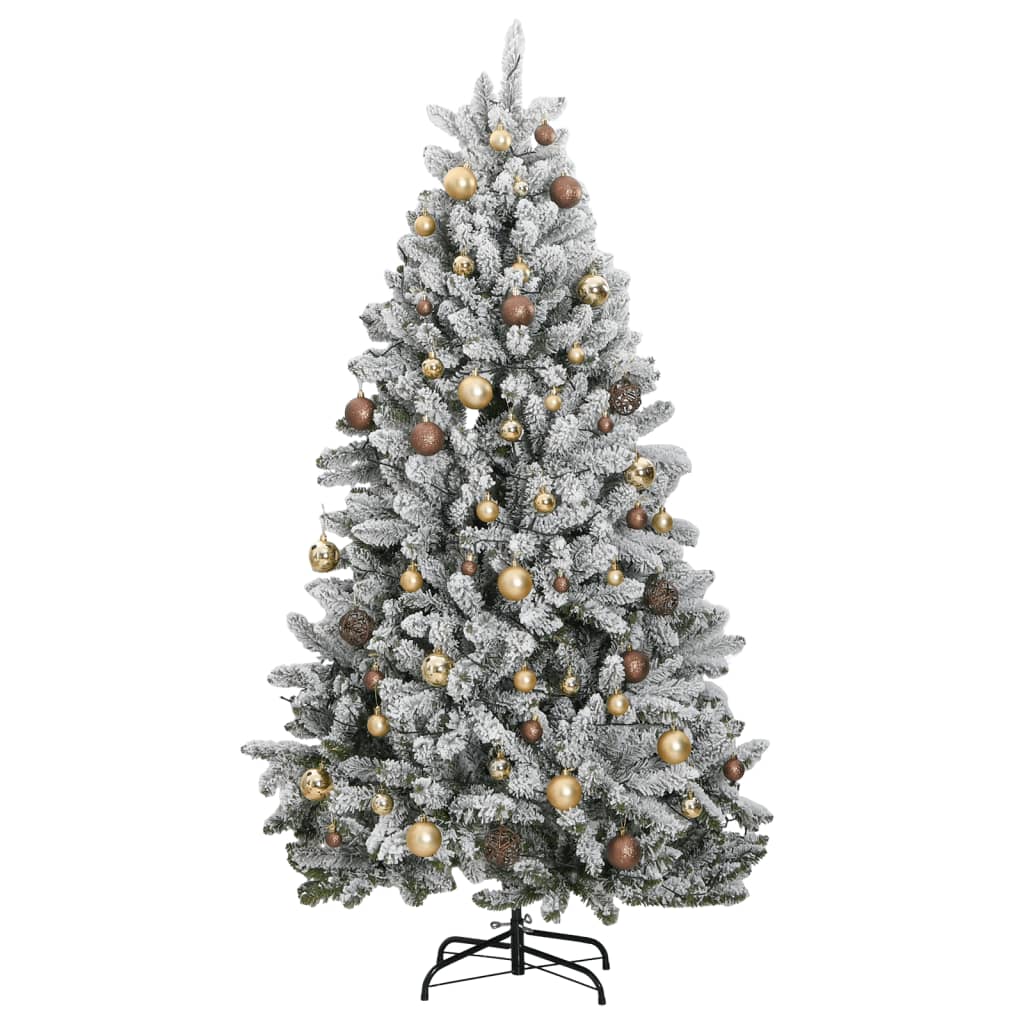 Albero Natale Incernierato con 300 LED e Palline 180 cm