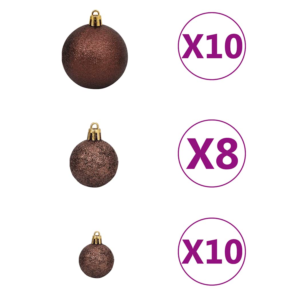 Albero Natale Incernierato con 300 LED e Palline 300 cm | homemem39