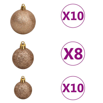 Albero di Natale Artificiale con 300 LED Palline e Neve 180 cm | homemem39