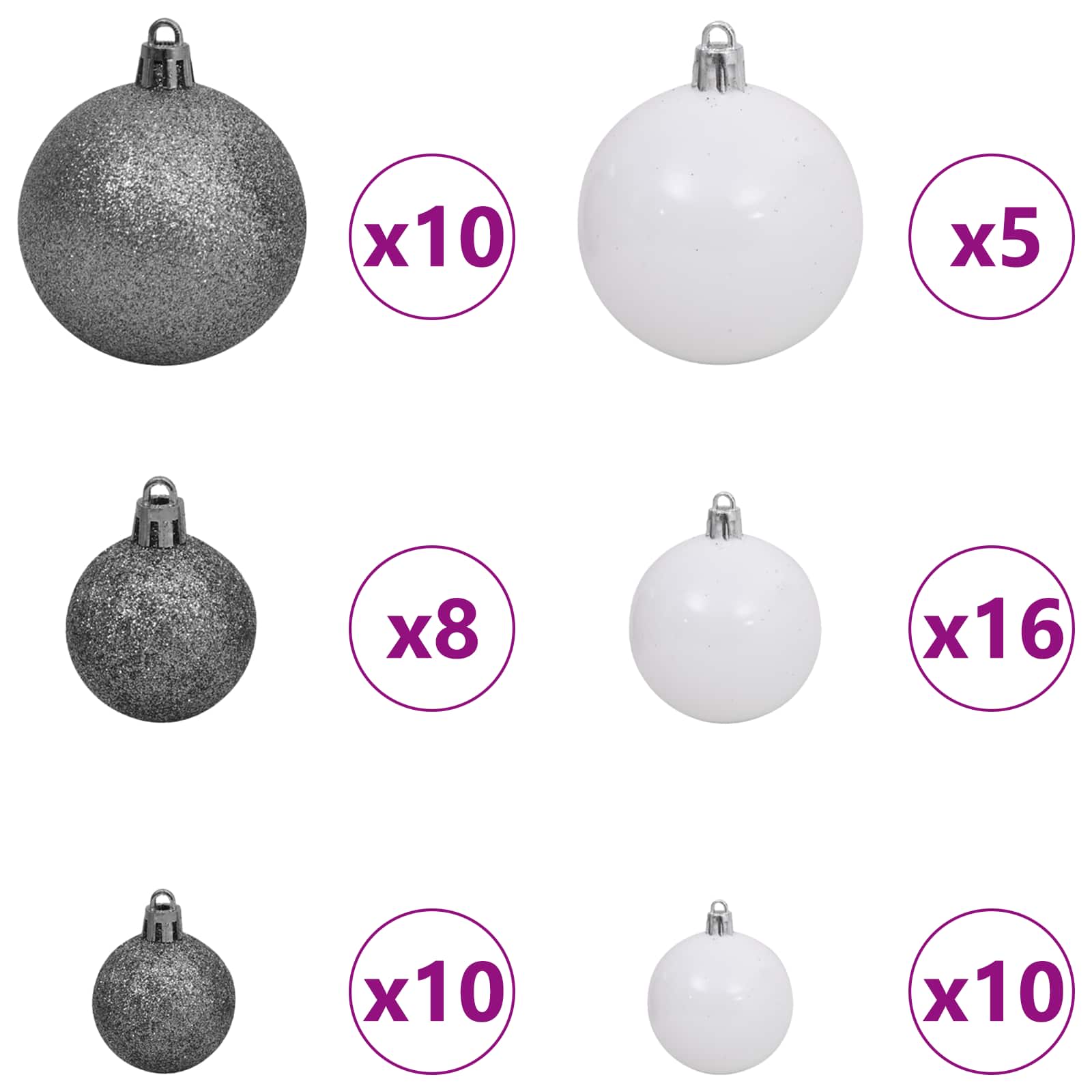Albero di Natale artificiale Bianco 120 x 120 x 240 cm | homemem39