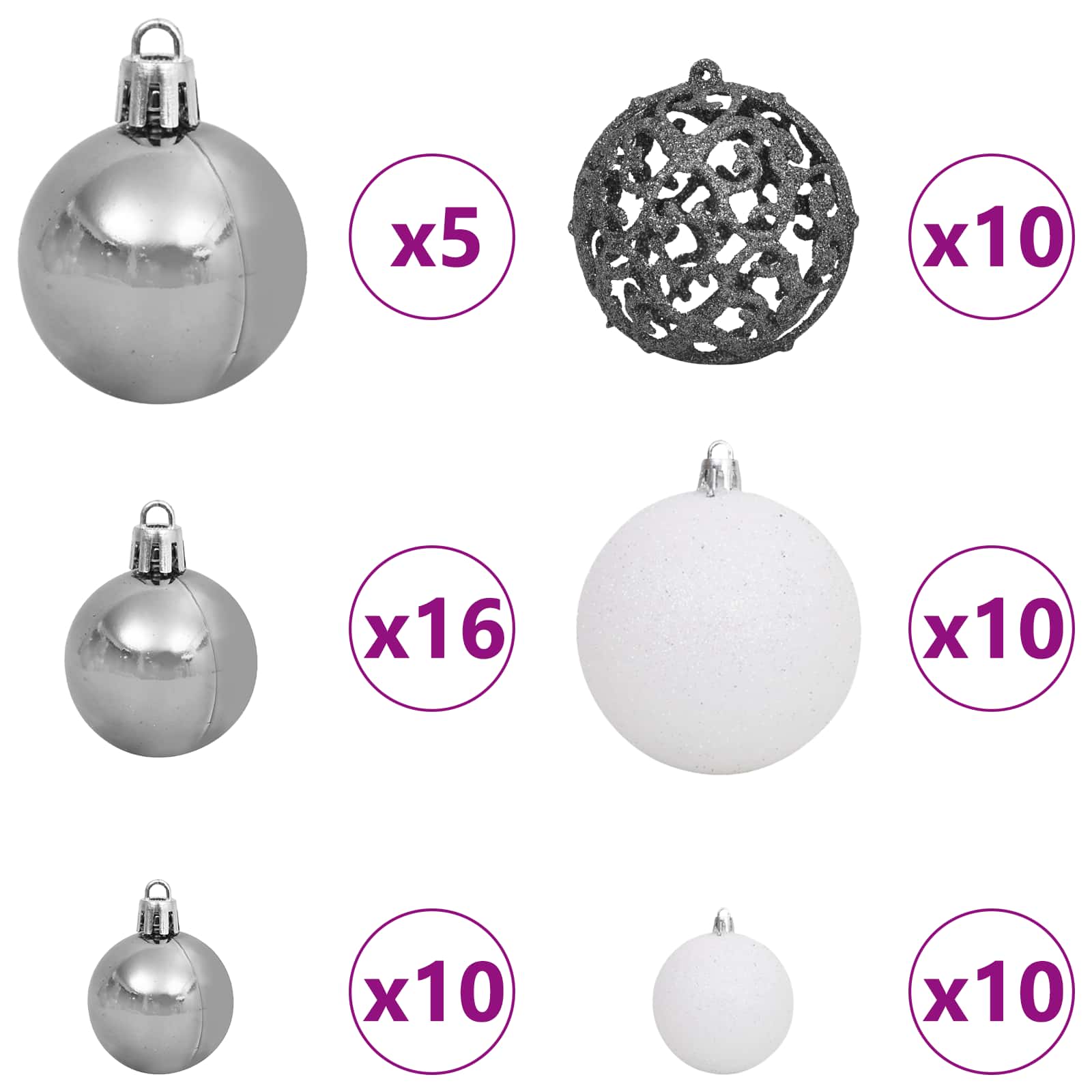 Albero di Natale artificiale Bianco 120 x 120 x 240 cm | homemem39
