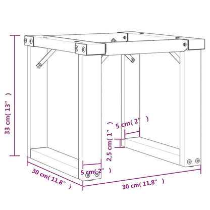 Telaio Gambe a O per Tavolino da Salotto 30x30x33 cm in Ghisa