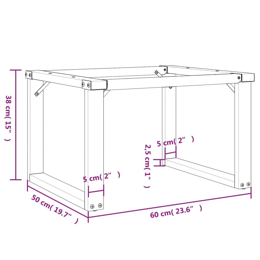 Telaio Gambe a O per Tavolino da Salotto 60x50x38 cm in Ghisa