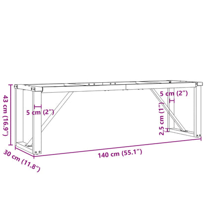 Telaio Gambe a O per Tavolino da Salotto 140x30x43 cm in Ghisa