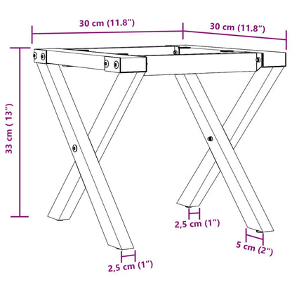 Telaio Gambe a X per Tavolino da Salotto 30x30x33 cm in Ghisa