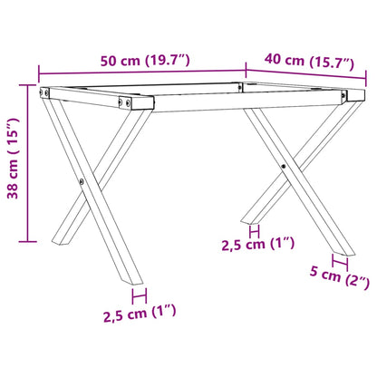 Telaio Gambe a X per Tavolino da Salotto 50x40x38 cm in Ghisa