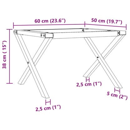 Telaio Gambe a X per Tavolino da Salotto 60x50x38 cm in Ghisa