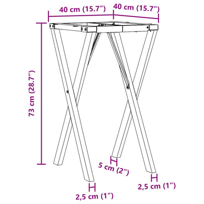 Telaio Gambe a X per Tavolo da Pranzo 40x40x73 cm in Ghisa