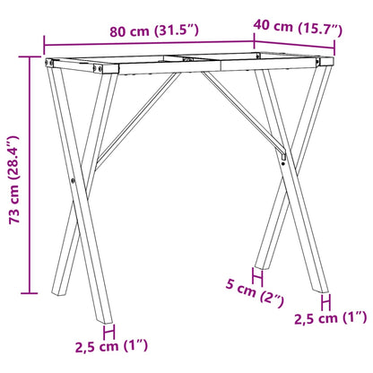 Telaio Gambe a X per Tavolo da Pranzo 80x40x73 cm in Ghisa