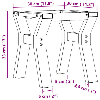 Telaio Gambe a Y per Tavolino da Salotto 30x30x33 cm in Ghisa