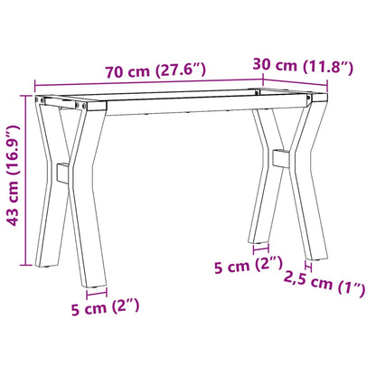 Y-Bein-Gestell für Couchtisch 70x30x43 cm aus Gusseisen