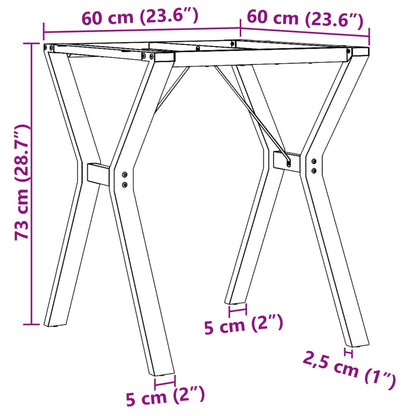 Telaio Gambe a Y per Tavolo da Pranzo 60x60x73 cm in Ghisa