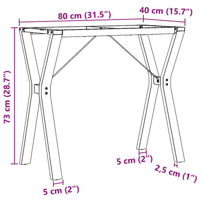 Telaio Gambe a Y per Tavolo da Pranzo 80x40x73 cm in Ghisa