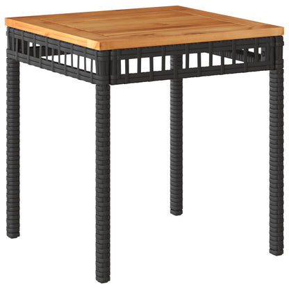 Set da Bistrò 3 pz con Cuscini Nero Polyrattan e Legno Acacia - homemem39