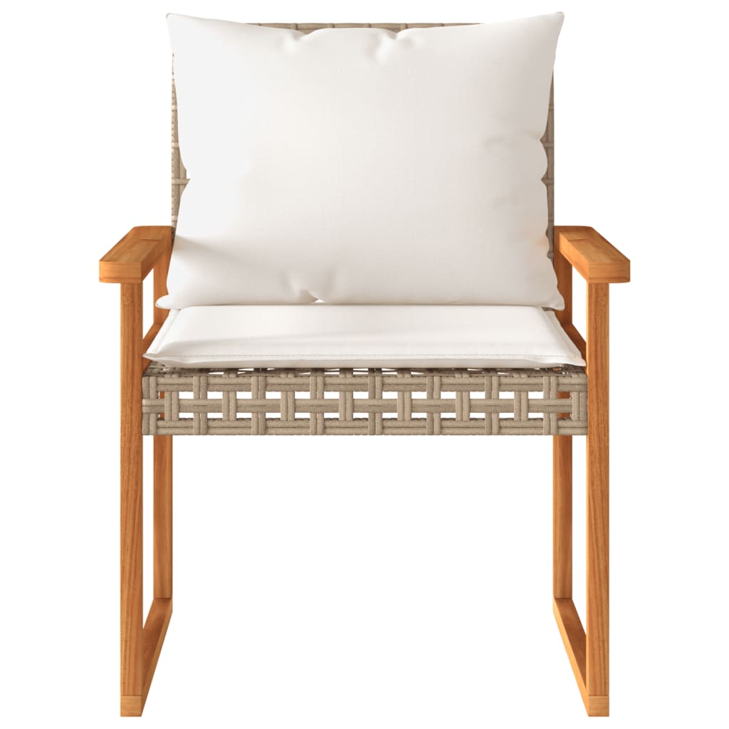 Set da Bistrò 3 pz con Cuscini Beige Misto Polyrattan e Acacia | homemem39