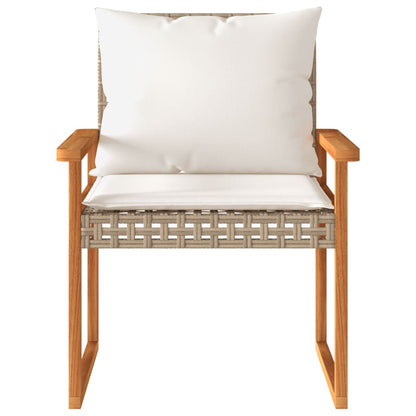 Set da Bistrò 3 pz con Cuscini Beige Misto Polyrattan e Acacia | homemem39