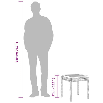 Tavolo Giardino Beige Misto 38x38x42 cm Polyrattan Legno Acacia - homemem39