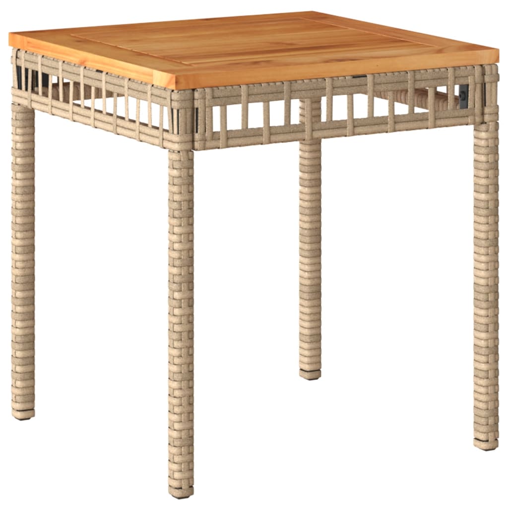 Set da Bistrot 3 pz Beige in Polyrattan e Legno Massello Acacia | homemem39