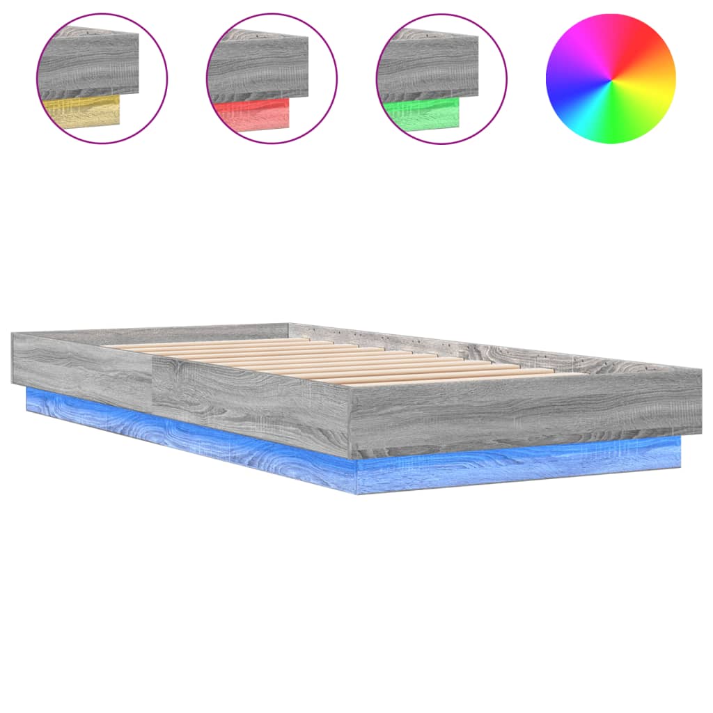 Giroletto con LED Grigio Sonoma 90x200 cm | homemem39