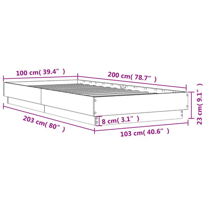 Giroletto senza Materasso Rovere Sonoma 100x200cm in Truciolato