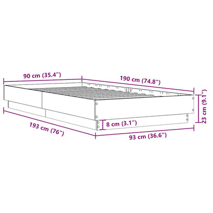 Giroletto senza Materasso Rovere Sonoma 90x190 cm in Truciolato