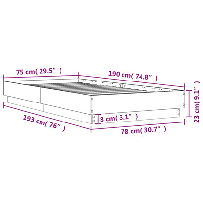 Giroletto senza Materasso Rovere Sonoma 75x190 cm in Truciolato
