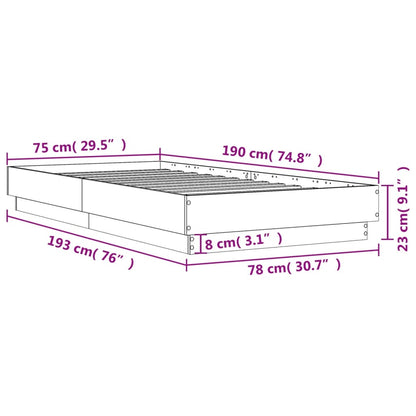 Giroletto senza Materasso Rovere Fumo 75x190 cm in Truciolato