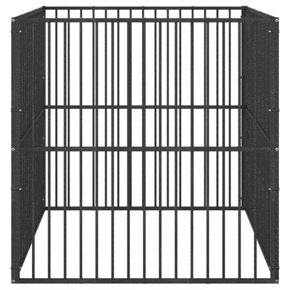 Box per Cani 4 Pannelli Nero Acciaio Zincato - homemem39