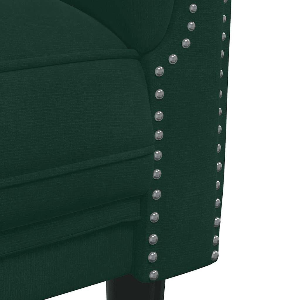 Set di Divani 3 pz Verde Scuro in Velluto | homemem39
