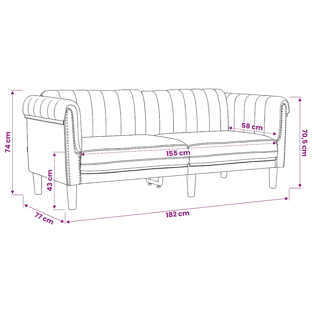 Set di Divani 2 pz Grigio Chiaro in Velluto