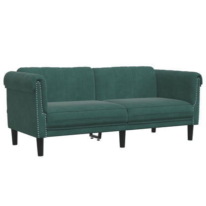 Set di Divani 2 pz Verde Scuro in Velluto