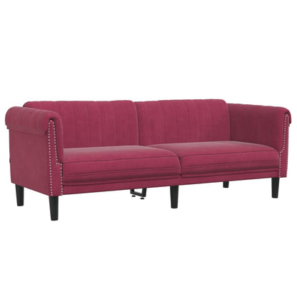 Set di Divani 2 pz Rosso Vino in Velluto | homemem39