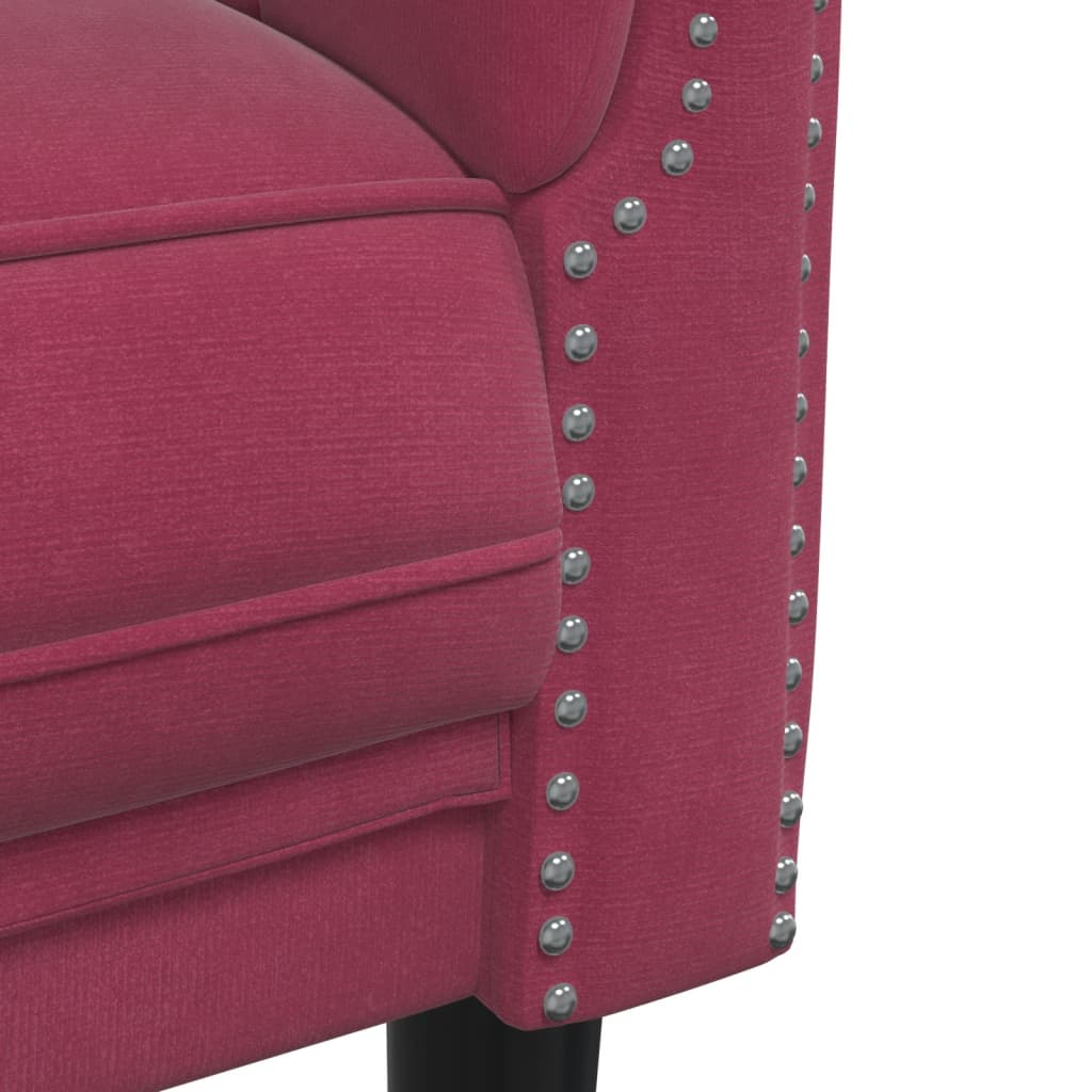 Set di Divani 2 pz Rosso Vino in Velluto