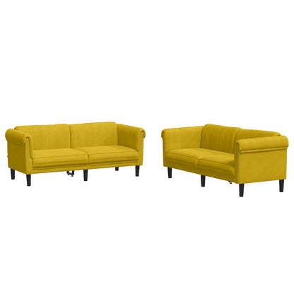 Set di Divani 2 pz Giallo in Velluto