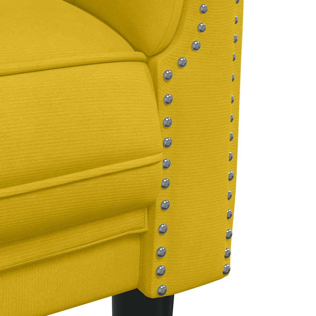 Set di Divani 2 pz Giallo in Velluto
