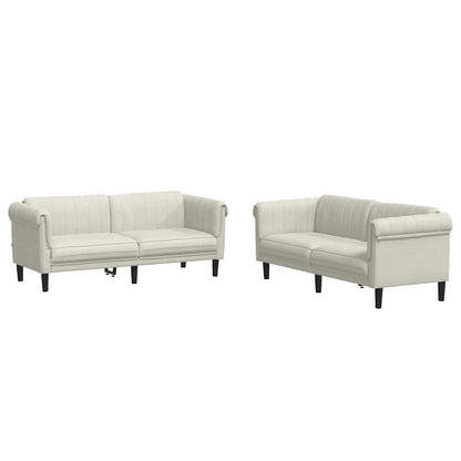 Set di Divani 2 pz Crema in Velluto
