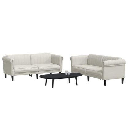 Set di Divani 2 pz Crema in Velluto