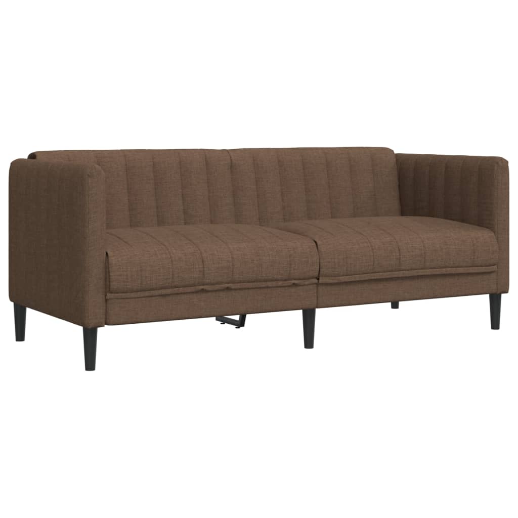 Set di Divani 3 pz Marrone in Tessuto | homemem39