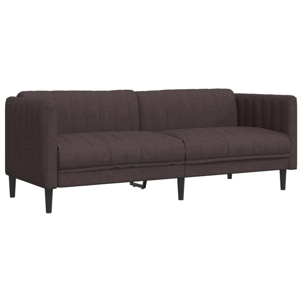 Set di Divani 2 pz Marrone Scuro in Tessuto | homemem39