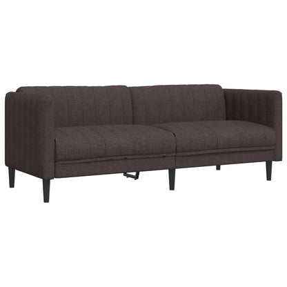 Set di Divani 2 pz Marrone Scuro in Tessuto | homemem39