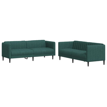 Set di Divani 2 pz Verde Scuro in Tessuto | homemem39