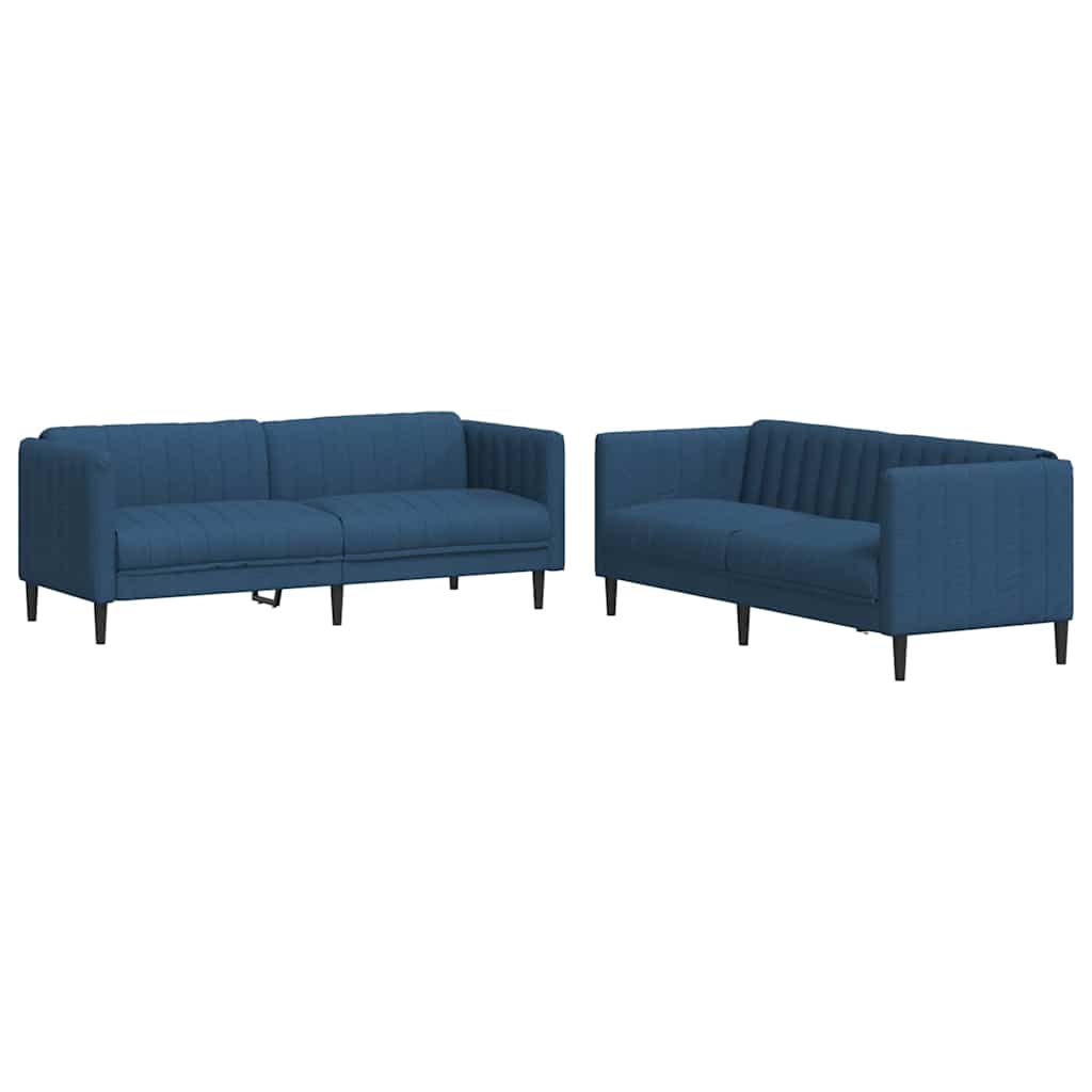 Set di Divani 2 pz Blu in Tessuto | homemem39