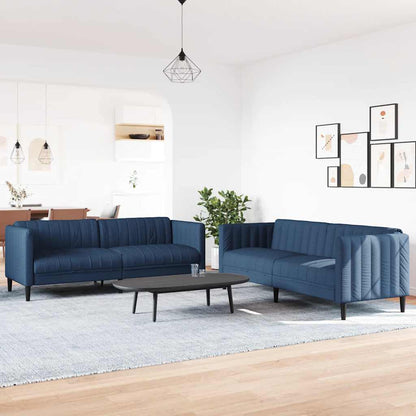 Set di Divani 2 pz Blu in Tessuto | homemem39