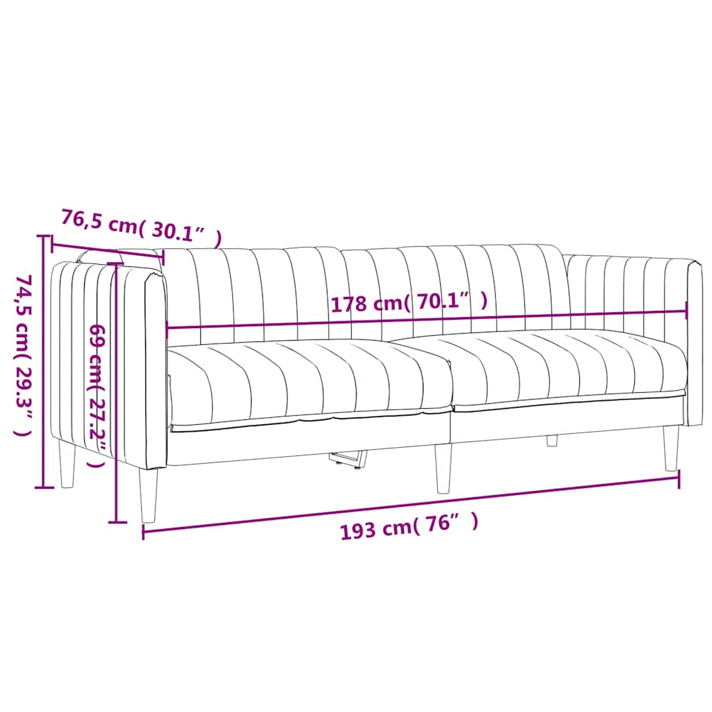 Set di Divani 2 pz Blu in Tessuto | homemem39