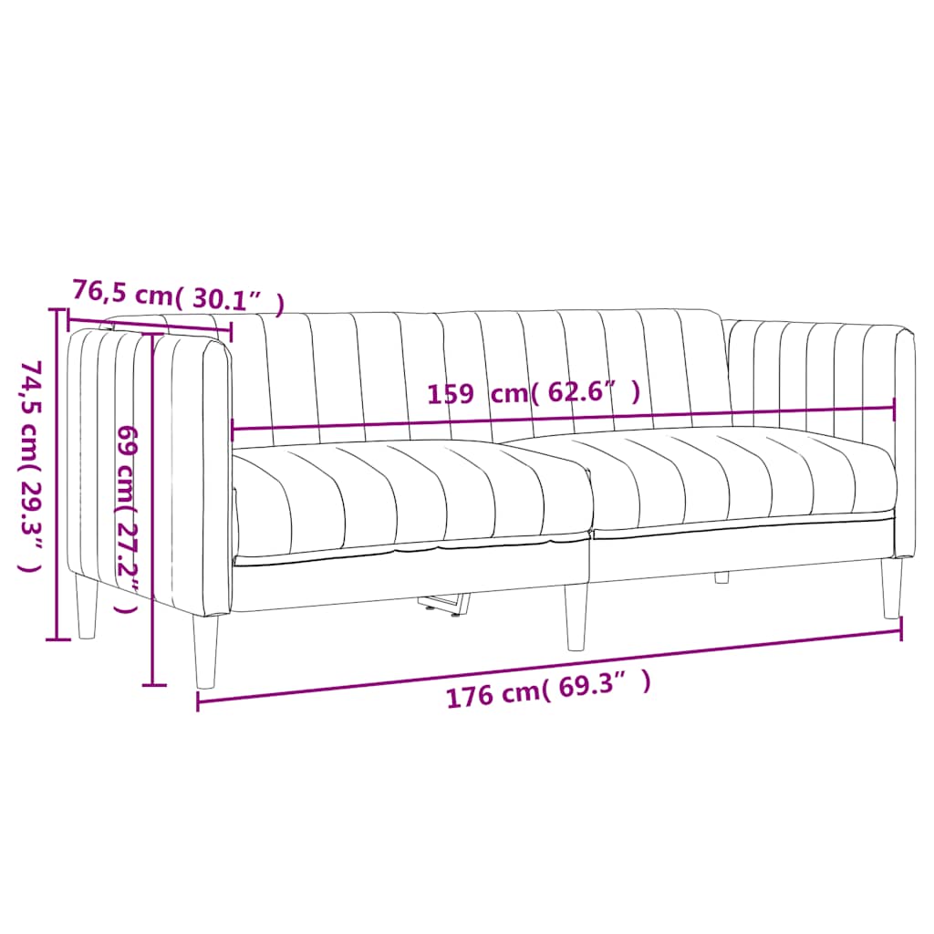 Set di Divani 2 pz Blu in Tessuto | homemem39