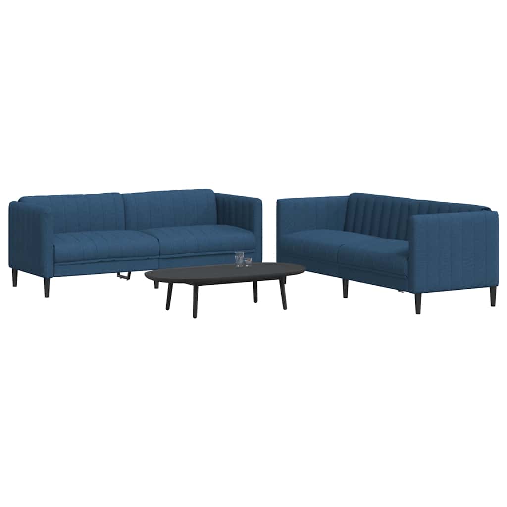 Set di Divani 2 pz Blu in Tessuto | homemem39