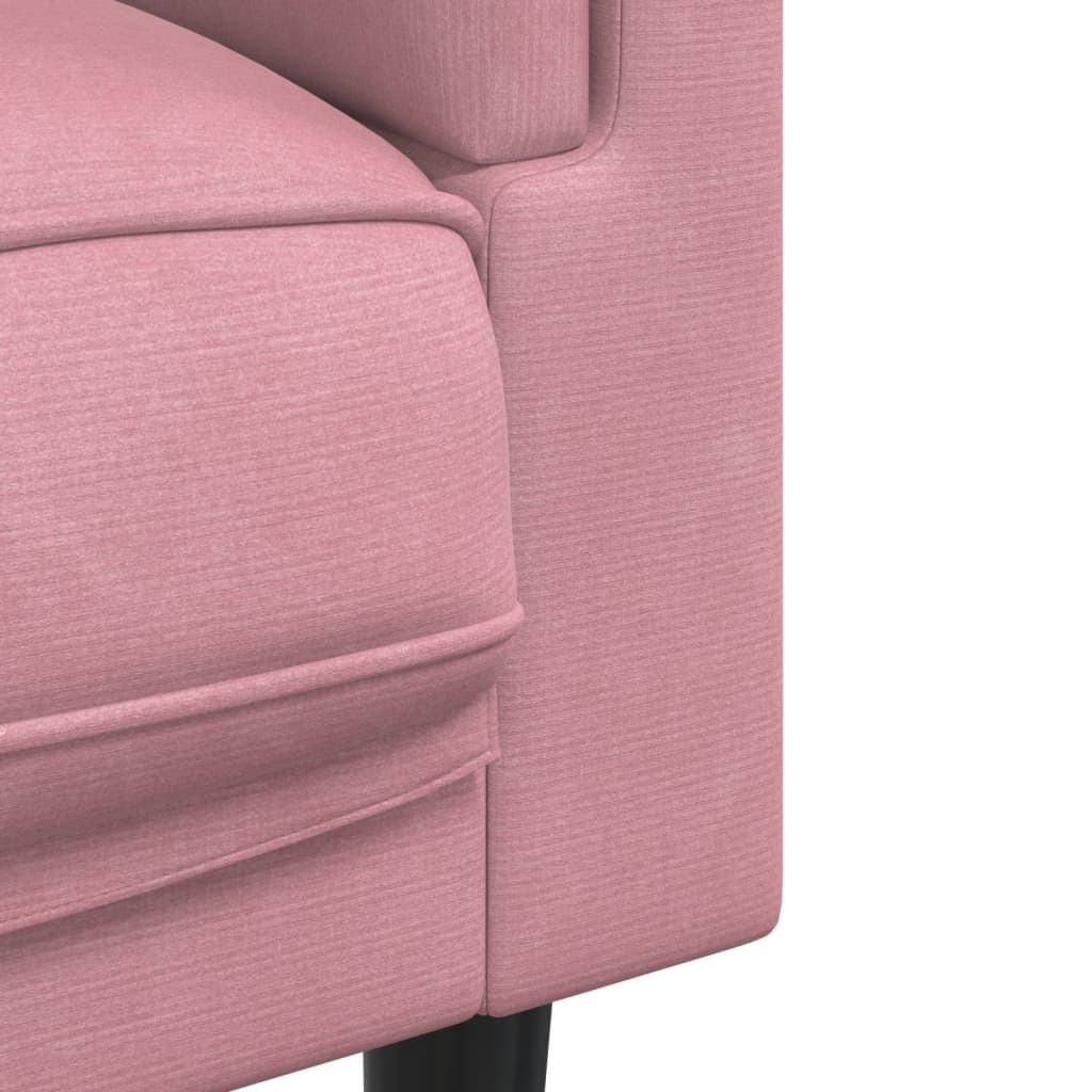 Set di Divani 3 pz con Cuscini Rosa in Velluto | homemem39