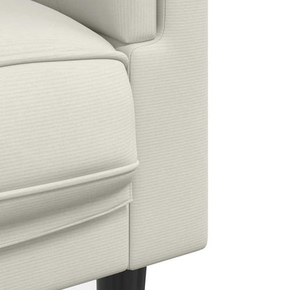 Set di Divani 3 pz con Cuscini Crema in Velluto | homemem39